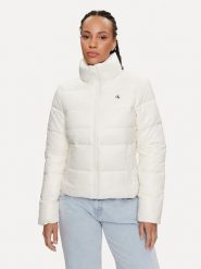 Calvin Klein Jeans Kurtka przejściowa J20J223580 Écru Slim Fit. Kurtki damskie Calvin Klein Jeans, l, bez wzorów, z jeansu, bez kaptura. Za 849.99 zł.