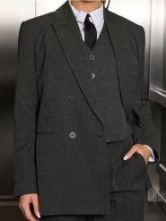 Żakiet - szary. Szare marynarki i żakiety damskie Sinsay, l, bez wzorów. Za 79.99 zł.