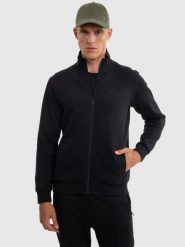 Bluza męska rozpinana ze stójką czarna Wlador 906. Czarne bluzy bez kaptura męskie Big Star, l, z dresówki. Za 249.99 zł.