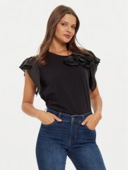 Liu Jo Bluzka WF4183 J5003 Czarny Regular Fit. Czarne bluzki damskie Liu Jo, xs, bez wzorów, z bawełny, bez ramiączek. Za 399.99 zł.