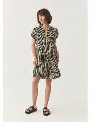 TATUUM Sukienka w kolorze czarno-kremowym rozmiar: 44. Brązowe sukienki damskie Tatuum, bez wzorów, bez kołnierzyka, bez ramiączek, mini. Za 164.02 zł.