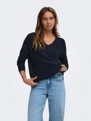 JDY Sweter "New" w kolorze granatowym rozmiar: XXL. Niebieskie swetry klasyczne damskie JDY, xxl, bez kołnierzyka. Za 109.95 zł.