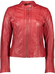 7eleven Skórzana kurtka "Elly" w kolorze czerwonym rozmiar: 42. Czerwone kurtki damskie 7eleven, bez wzorów, z materiału, bez kaptura. Za 415.31 zł.