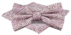 Mucha Męska w Zestawie z Poszetką - Alties - Blady Róż, Paisley. Czerwone krawaty i muchy męskie Alties, bez wzorów, eleganckie. Za 65.00 zł.