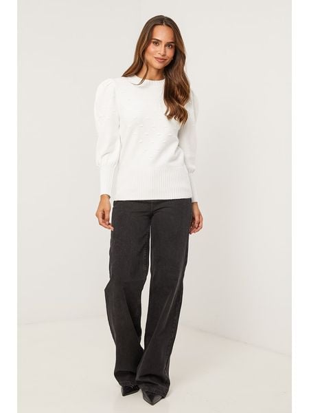 Soft Cashmere Sweter w kolorze białym rozmiar: 34/36. Białe swetry klasyczne damskie Soft Cashmere, z kaszmiru, bez kołnierzyka. Za 147.91 zł.