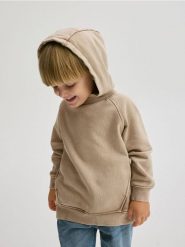 Bluza oversize - beżowy. Brązowe bluzy i bluzki niemowlęce Reserved, bez wzorów, z bawełny, bez ramiączek, bez kaptura. W wyprzedaży za 27.99 zł.