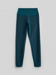 4F Legginsy do jogi szybkoschnące damskie - turkusowe M. Niebieskie legginsy damskie 4f, l, bez wzorów, z dzianiny. Za 129.99 zł.