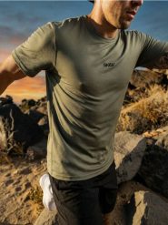 Sportowa koszulka regular fit z napisem - zielony. Zielone t-shirty sportowe męskie Sinsay, l, bez ramiączek. Za 29.99 zł.