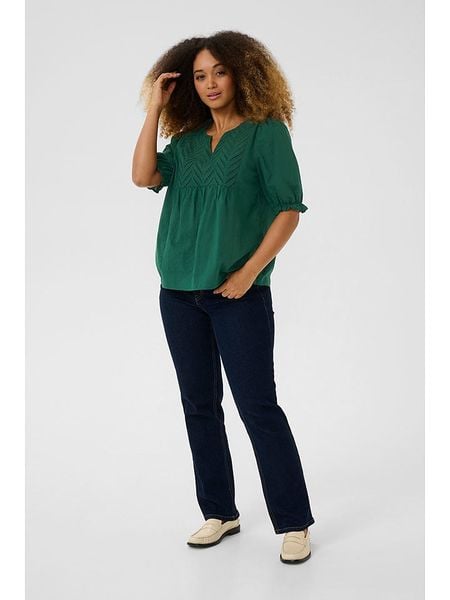 CULTURE Bluzka "Muxi" w kolorze zielonym rozmiar: XL. Zielone bluzki damskie Culture, xl, bez wzorów, z bawełny, bez kołnierzyka, bez ramiączek. Za 96.60 zł.