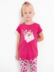 Mayoral T-Shirt 3070 Bordowy. Czerwone koszulki dziewczęce Mayoral, bez wzorów, z bawełny, bez ramiączek. Za 79.99 zł.