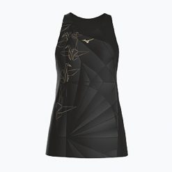 Koszulka do biegania damska Mizuno Active DryAeroFlow Graphic Tank Top. Czarne t-shirty damskie Mizuno, l, bez wzorów, z materiału, bez kołnierzyka. Za 229.99 zł.