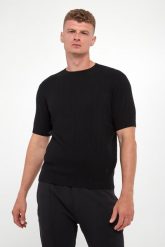 T-shirt męski dzianinowy z kaszmirem EMPORIO ARMANI. T-shirty męskie Emporio Armani, m, bez wzorów, z dzianiny, bez kołnierzyka. W wyprzedaży za 532.35 zł.