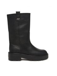 Tommy Jeans Kozaki Tjw Tubular Mid Boots EN0EN03111 Czarny. Czarne kozaki damskie Tommy Jeans, z jeansu, bez obcasa, na płaskiej podeszwie. Za 799.99 zł.