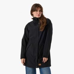 Płaszcz wiatroszczelny damski Swedemount Sarek Coat 2.0. Czarne płaszcze damskie SWEDEMOUNT, xl, bez wzorów, z materiału, moda ciążowa. Za 359.99 zł.