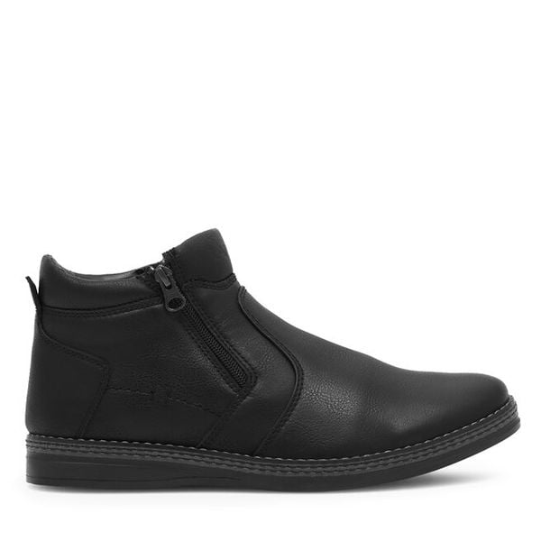 Botki Lanetti. Czarne buty zimowe męskie Lanetti, bez zapięcia. Za 159.99 zł.