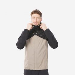Second Life - Kurtka turystyczna męska Quechua MH150... - Stan Doskonały. Brązowe kurtki męskie QUECHUA, l, bez wzorów, z materiału, z kapturem. Za 169.99 zł.