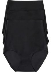 Figi panty shape, średni stopień modelowania sylwetki (3 pary). Czarne figi damskie bonprix, bez wzorów. Za 112.99 zł.