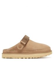 Ugg Klapki W Goldenstar Clog 1138252 Beżowy. Brązowe klapki damskie Ugg, bez wzorów, ze skóry, bez obcasa. Za 669.99 zł.