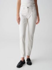 OPUS Dżinsy "Evita" - Slim fit - w kolorze białym rozmiar: 40/L28. Białe jeansy damskie Opus, z podwyższonym stanem. Za 173.99 zł.