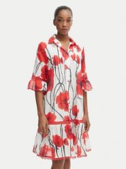 Iconique Sukienka letnia IC26-087 Czerwony Regular Fit. Czerwone sukienki damskie Iconique, na lato, s, bez wzorów, z bawełny, bez kołnierzyka, bez ramiączek. Za 599.99 zł.