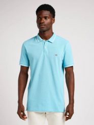 MESKA KOSZULKA LEE PIQUE POLO PREPPY BLUE 112349952. Niebieskie koszulki polo męskie Lee, m, bez wzorów, bez ramiączek. Za 89.99 zł.