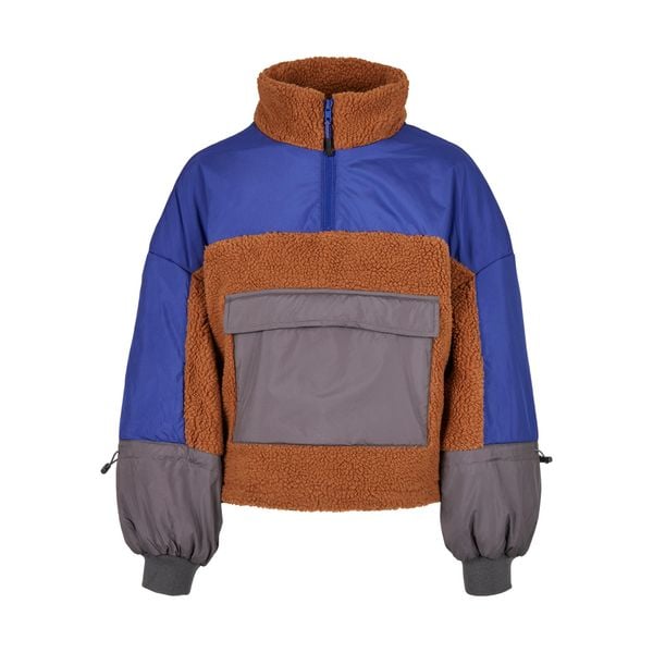 Kurtka damska trójkolorowa Urban Hiking Classics Sherpa. Brązowe kurtki damskie Urban Classics, bez wzorów, bez kaptura. Za 275.00 zł.