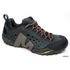 Buty trekkingowe męskie Merrell Intercept. Brązowe buty trekkingowe męskie MERRELL, z materiału, bez zapięcia, trekkingowe. Za 599.99 zł.