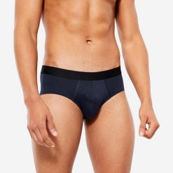 Slipki sportowe męskie. Niebieskie slipki męskie KALENJI, bez wzorów, z elastanu. Za 24.99 zł.