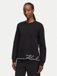 KARL LAGERFELD Bluza B3W20031 Czarny Regular Fit. Czarne bluzy bez kaptura damskie Karl Lagerfeld, xl, z bawełny. Za 779.99 zł.