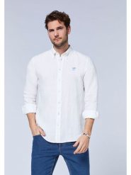 Polo Sylt Lniana koszula w kolorze białym rozmiar: XXL. Białe koszule męskie Polo Sylt, xxl, bez wzorów, ze lnu, bez kołnierzyka, bez ramiączek. Za 128.45 zł.