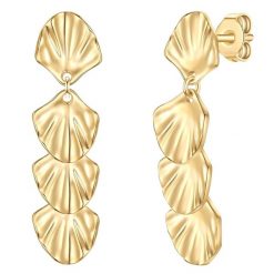 Yokoamii Kolczyki wiszace z metalowej stopu pozlacane 1 ct Damski. Żółte kolczyki damskie Yokoamii, metalowe. Za 159.99 zł.