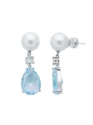 U.S. Polo Assn. Kolczyki-wkrętki z kryształami i perłami rozmiar: onesize. Niebieskie kolczyki damskie U.S. Polo Assn., z kryształem, metalowe. Za 86.99 zł.