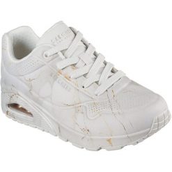 Buty sportowe damskie Skechers Uno Marbel Marvel. Białe buty sportowe na co dzień damskie Skechers, bez wzorów, z syntetyku. W wyprzedaży za 490.00 zł.