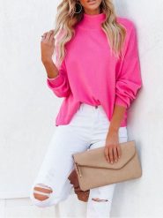 Milan Kiss Sweter w kolorze różowym rozmiar: S. Różowe golfy damskie Milan Kiss, s, bez wzorów, bez ramiączek. Za 152.99 zł.