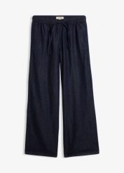 Lekkie jeansy wide leg, mid waist. Niebieskie jeansy damskie bonprix. Za 149.99 zł.