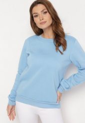 Niebieska Bluza Disphiffo. Niebieskie bluzy bez kaptura damskie Born2be, l, z polaru. Za 39.99 zł.