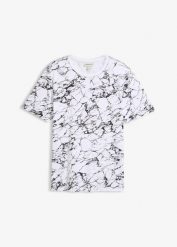 T-shirt z czystej bawełny organicznej. Białe t-shirty męskie bonprix, m, bez wzorów, z bawełny, bez kołnierzyka. Za 52.99 zł.
