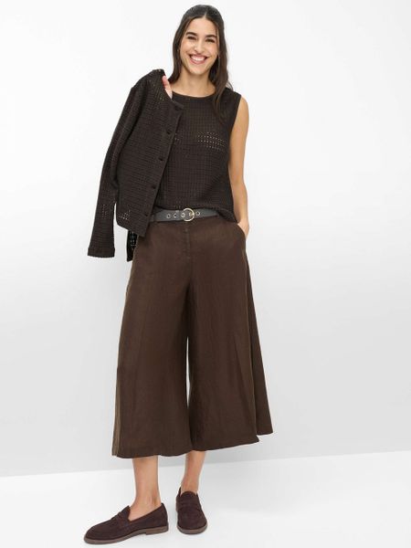 BRAX Lniane spodnie - Melli S Kobiety len brązowy, 40. Brązowe spodnie materiałowe damskie Brax, bez wzorów, ze lnu, eleganckie. Za 429.95 zł.