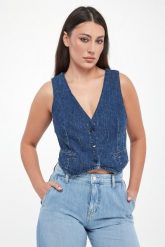 Kamizelka damska jeansowa z cyrkoniami LIU JO. Kamizelki damskie Liu Jo, z jeansu. Za 689.00 zł.