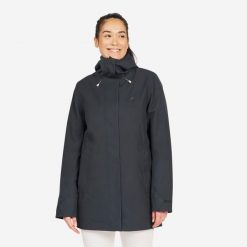 Ciepła parka przeciwdeszczowa damska Tribord Sailing 500. Brązowe kurtki przeciwdeszczowe damskie TRIBORD, m, bez kaptura. W wyprzedaży za 279.99 zł.