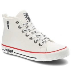 Białe Trampki Big Star Damskie Ocieplane Buty. Białe trampki i tenisówki damskie Big Star, bez wzorów, z futra. Za 119.00 zł.