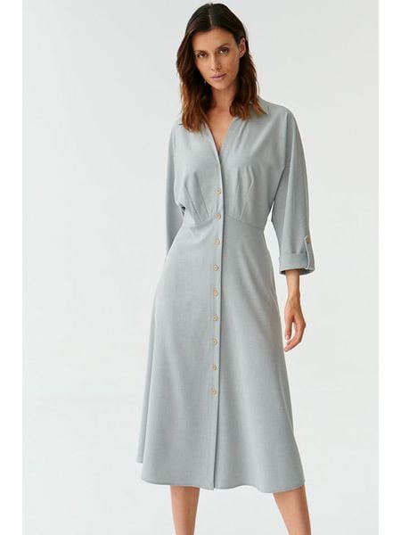 TATUUM Sukienka w kolorze jasnoszarym rozmiar: 38. Szare sukienki damskie Tatuum, bez wzorów, bez kołnierzyka, bez ramiączek, midi. Za 148.26 zł.