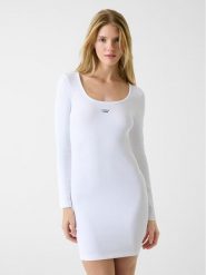 Guess Jeans Sukienka codzienna 179918 Biały Classic Fit. Białe sukienki damskie Guess Jeans, na co dzień, xl, z aplikacjami, z bawełny, bez kołnierzyka, bez ramiączek, proste. Za 349.00 zł.