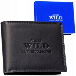 Portfel skórzany Always Wild AW-N6-MAL czarny. Czarne portfele damskie Always Wild, bez wzorów, ze skóry. Za 45.00 zł.