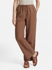Marc O'Polo Lniane spodnie Mężczyźni len (100%) brązowy, 42. Brązowe spodnie materiałowe męskie Marc O´Polo, bez wzorów, ze lnu. Za 479.95 zł.