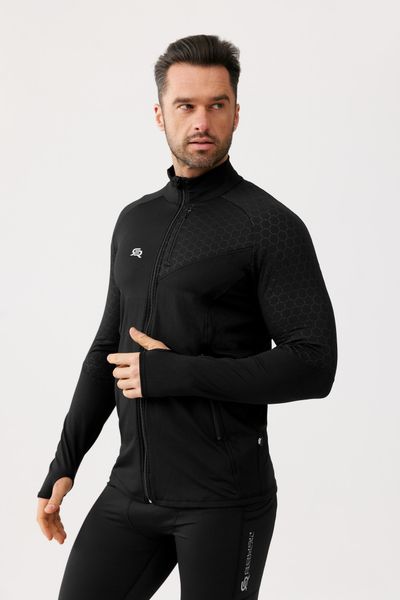 Bluza termoaktywna fitness męska Rough Radical Boost X. Czarne bluzy bez kaptura męskie ROUGH RADICAL, bez wzorów, z dzianiny, sportowe, bez kołnierzyka, bez ramiączek. Za 164.90 zł.