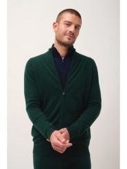 Just Cashmere Kaszmirowy kardigan "Alan" w kolorze ciemnozielonym rozmiar: M. Zielone kardigany męskie Just Cashmere, m, bez wzorów, z kaszmiru, bez kołnierzyka. Za 490.95 zł.