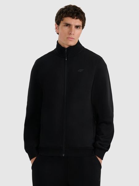 4F Bluza dresowa rozpinana bez kaptura męska - czarna M. Czarne bluzy bez kaptura męskie 4f, m, z bawełny. Za 159.99 zł.