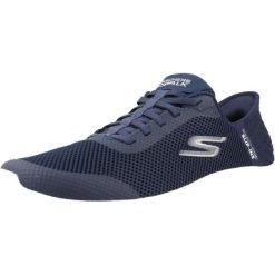 Buty SKECHERS SLIP-INS GO WALK FLEX Niebieski. Białe trampki i tenisówki damskie Skechers, bez wzorów, z materiału. Za 294.99 zł.