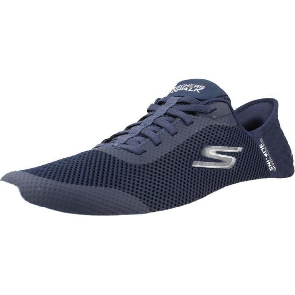 Buty SKECHERS SLIP-INS GO WALK FLEX Niebieski. Białe trampki i tenisówki damskie Skechers, bez wzorów, z tkaniny. Za 294.99 zł.